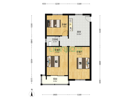 南桥路303弄 3室0厅1卫 79平方