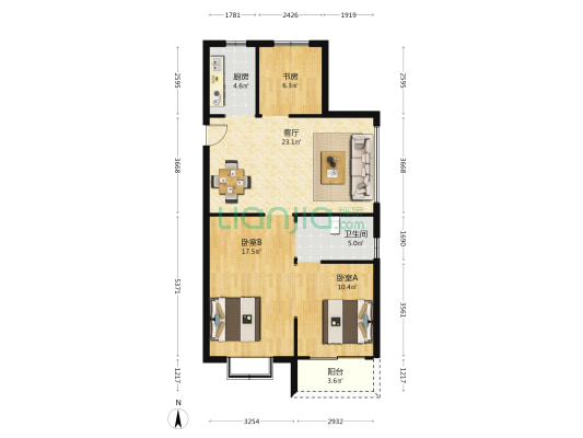 天居上尚城 3室1厅1卫 88平方