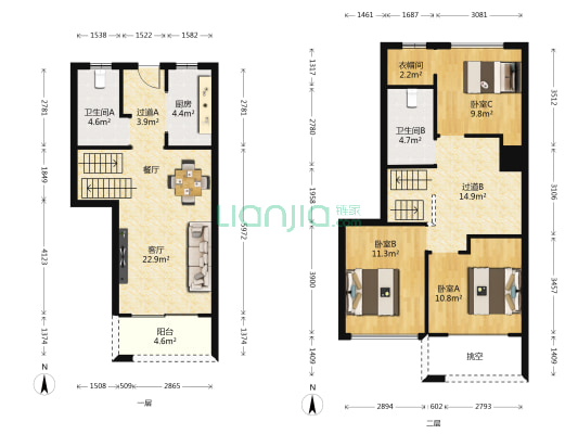 世茂璀璨天城二期 3室1厅2卫 103平方
