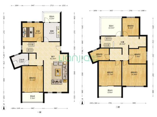 江南花苑 1室1厅1卫 196平方