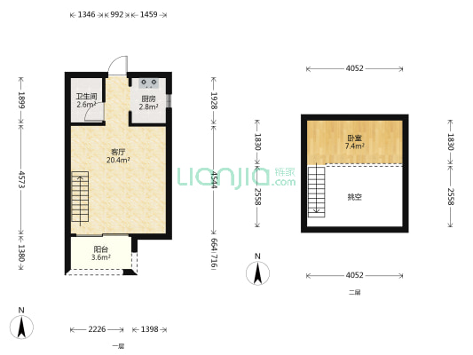 新康花园康馨苑 1室1厅1卫 44平方