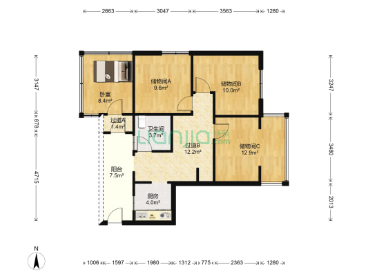 汇丽汀香 1室0厅1卫 72平方