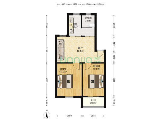 永泰家园北区 2室1厅1卫 65平方