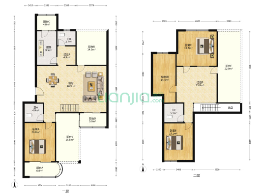 華電寓苑 3室1厅3卫 168平方