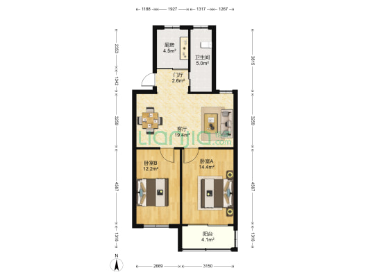 雨花村 2室1厅1卫 72平方
