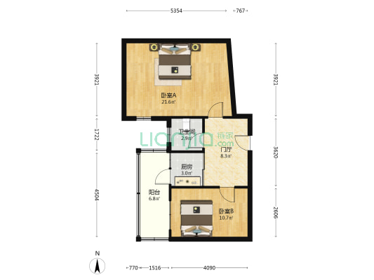 文中街 2室0厅1卫 61平方