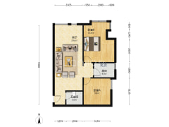 房子两居室，70年产权，集中供暖，精装自住-涿州钻石广场户型图