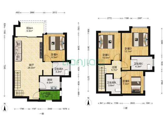 佳兆业城市广场 4室1厅3卫 91平方