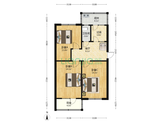 柳南小区 3室1厅1卫 79平方