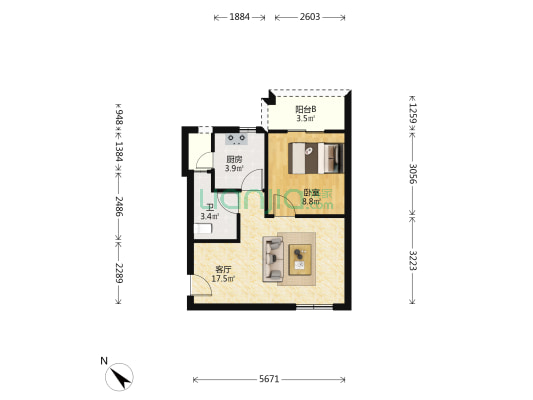 清江小区 1室1厅1卫 45平方