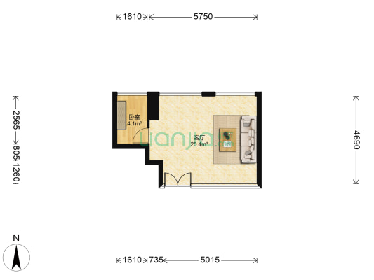 苏宁天御商业广场 1室1厅0卫 43平方