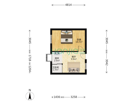 伏牛路14-170号 1室1厅1卫 49平方