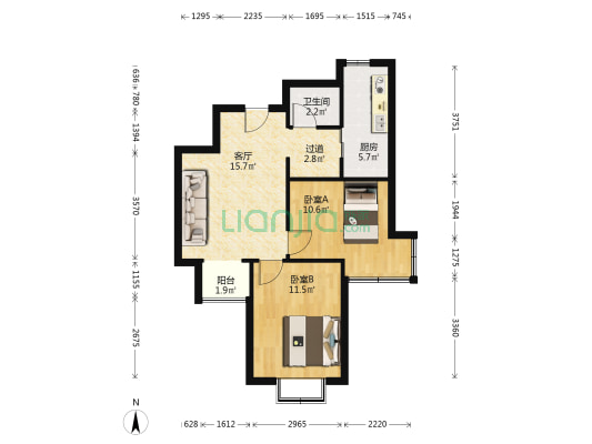 风雅苑 2室1厅1卫 75平方