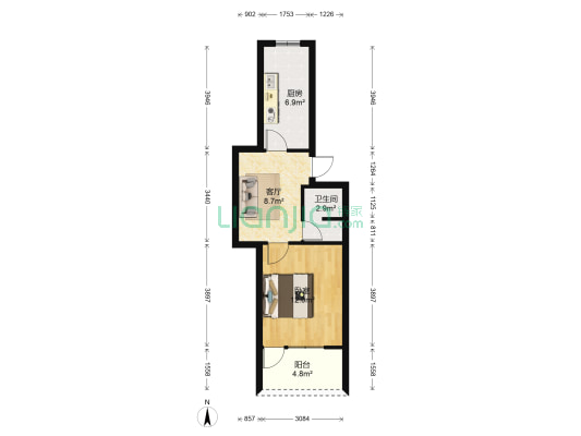 苍霞新城嘉惠苑 1室1厅1卫 42平方