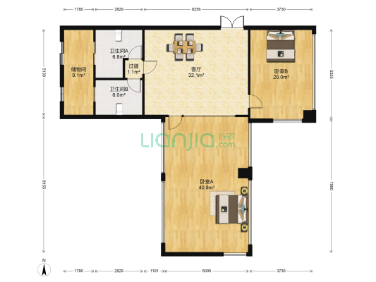 凯悦花园 2室1厅2卫 213平方