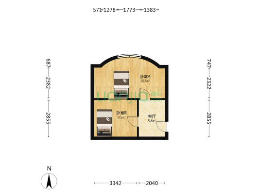思治里 2室1厅0卫 34平方