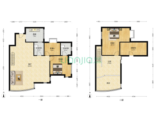 大田苑 3室1厅2卫 176平方