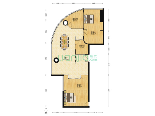绿地广场云峰大厦 2室1厅0卫 270平方