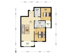 业主诚意出售 范阳主路旁南向两居-涿州香港豪庭户型图