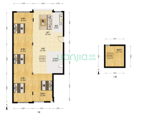 望湖家园 4室1厅1卫 142平方