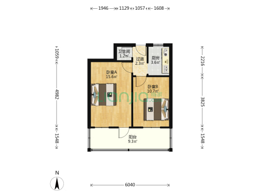 纬三路64号 2室0厅1卫 50平方