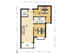 全阳两居低楼层行走方便落地阳台阳光无限精装修-涿州香邑溪谷户型图