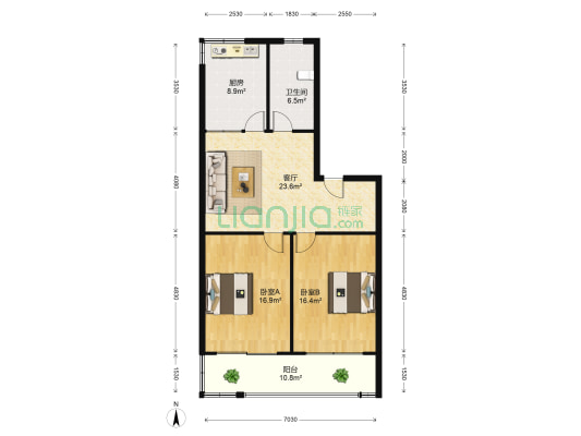 丹桂园 2室1厅1卫 97平方