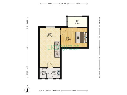 千家街 1室1厅1卫 49平方