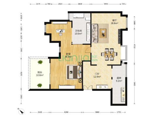 御府花都 1室1厅1卫 126平方