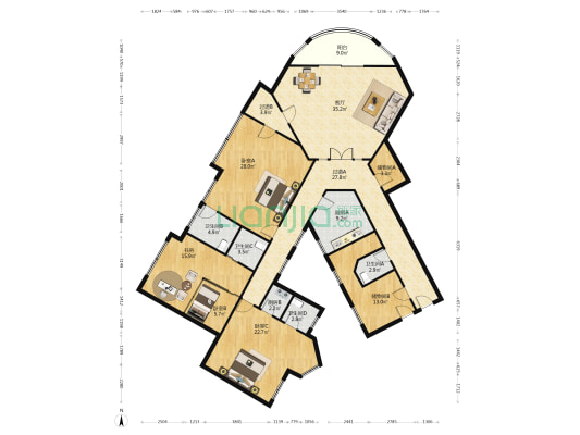 永业大楼 4室1厅4卫 257平方