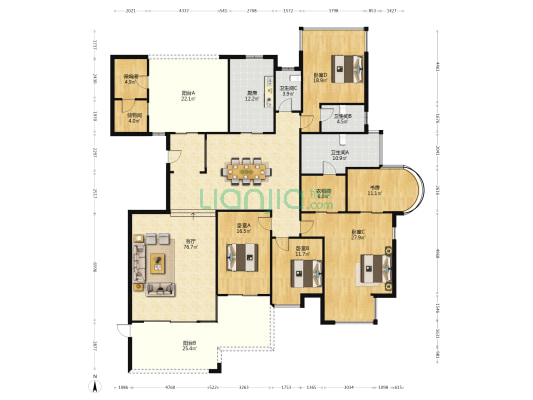 帝景湾四期 5室1厅3卫 286平方