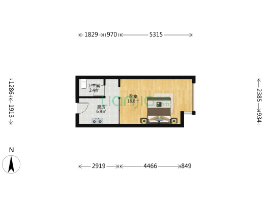 东亚京尊 1室0厅1卫 38平方