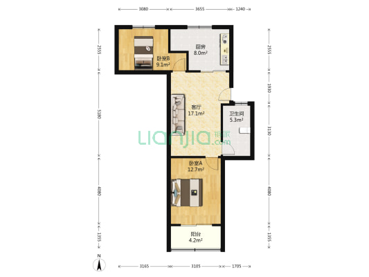 半山路 2室1厅1卫 70平方