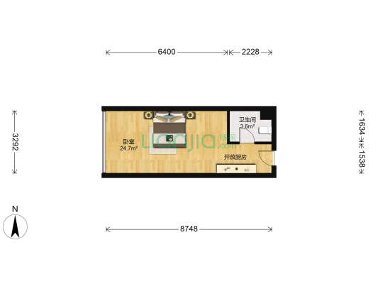 茂业时代广场 1室0厅1卫 37平方