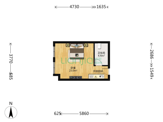 中部国际物联港 1室0厅1卫 37平方