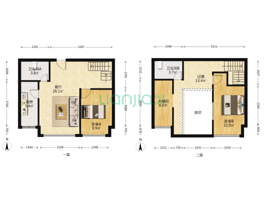 洲际健康城 2室1厅2卫 71平方
