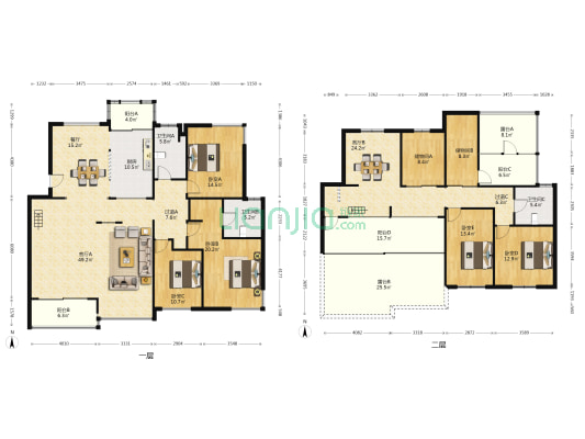 江海名苑南区 5室3厅3卫 269平方