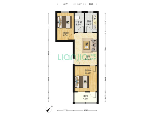 文德西路 2室1厅1卫 58平方