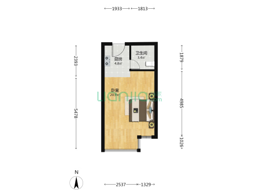 和瑞大厦 1室0厅1卫 45平方