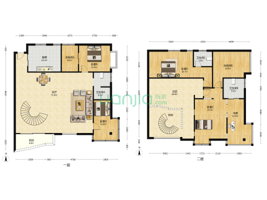 海天花园 5室1厅3卫 281平方