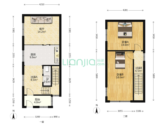 无量庵街 2室1厅1卫 94平方
