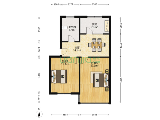 中港新村 2室1厅1卫 79平方