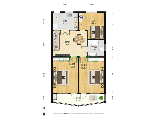 中兴东路 3室1厅1卫 101平方