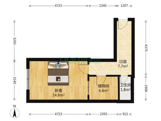 安顺小区 1室0厅1卫 36平方