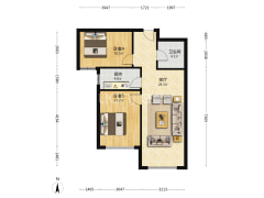 狮子城 南向两居 带装修 满五唯一 无抵押-涿州K2狮子城南区户型图