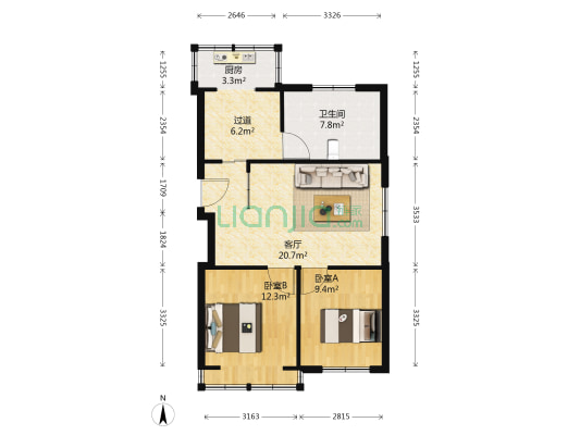 旅顺向阳街 2室1厅1卫 74平方