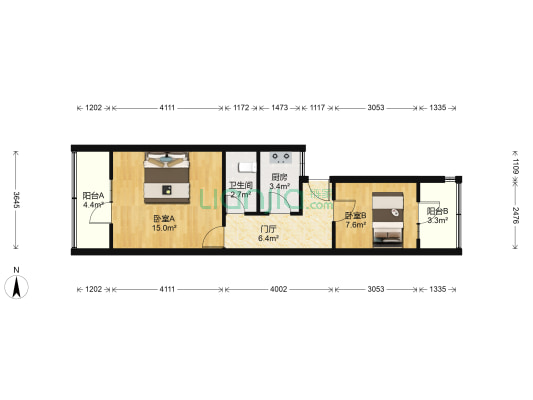 大车家巷12号小区 2室0厅1卫 51平方