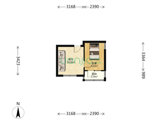 争芳里 1室1厅0卫 18平方