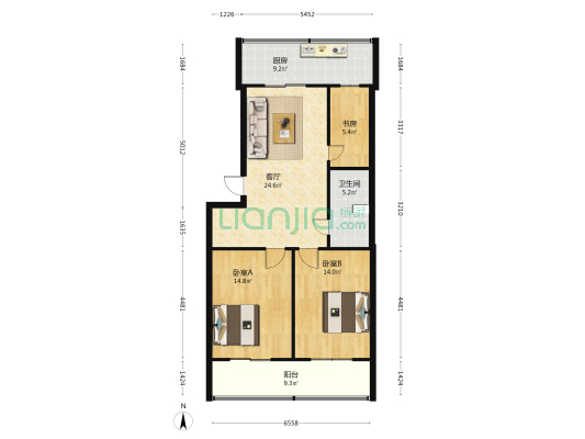 省体育局射击射箭运动管理中心小区 3室1厅1卫 90平方