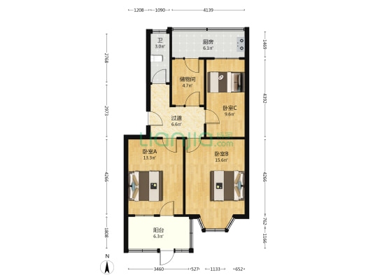 皮革厂小区 3室0厅1卫 70平方